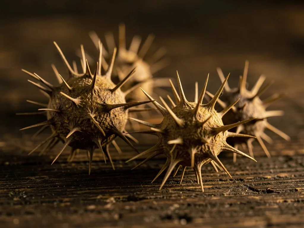 Dried tribulus terrestris botanical specimen